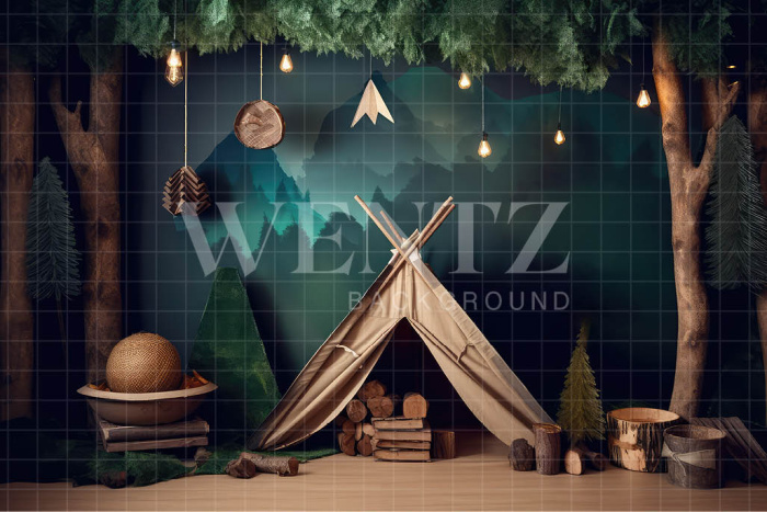 Fabric Photography Background Camping / Backdrop 3275