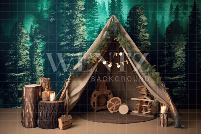 Fabric Photography Background Camping / Backdrop 3277