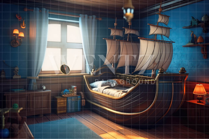 Fabric Photography Background Sailor's Room / Backdrop 3279