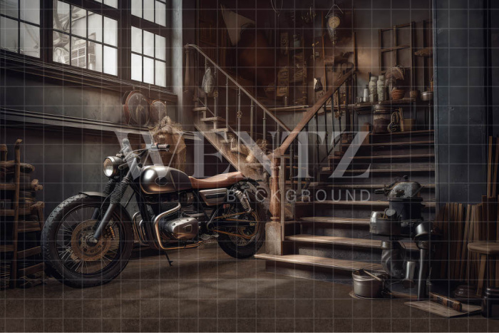 Fabric Photography Background Bike Shop / Backdrop 3280