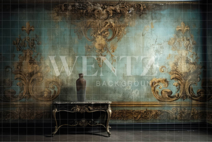 Fabric Photography Background Set with Table and Vase / Backdrop 3291