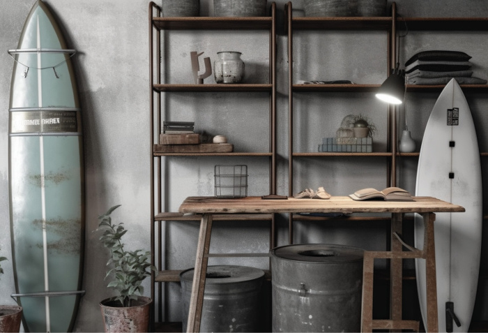 Fabric Photography Background Set with Surfboard / Backdrop 3292