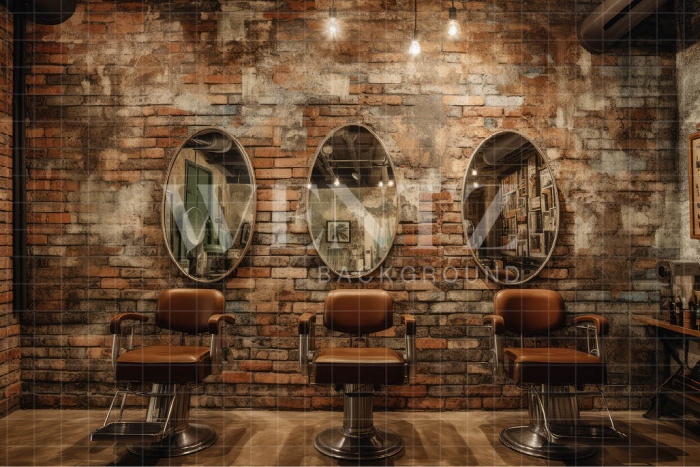 Fabric Photography Background Vintage Barbershop / Backdrop 3323