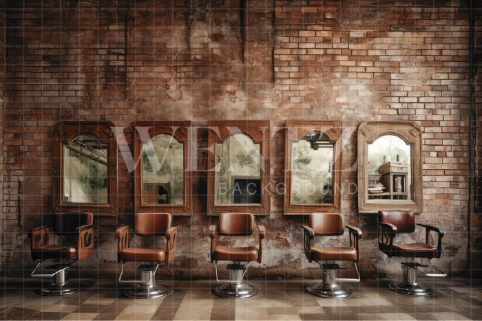 Fabric Photography Background Vintage Barbershop / Backdrop 3325