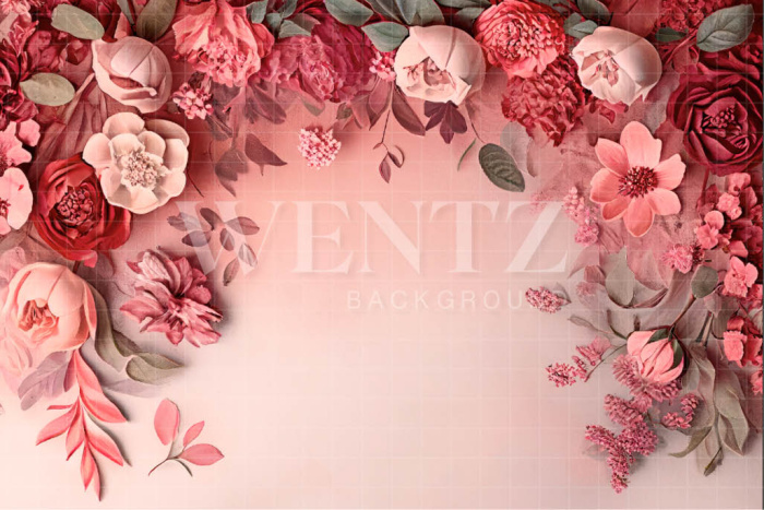 Fabric Photography Background Pink Floral / Backdrop 3335