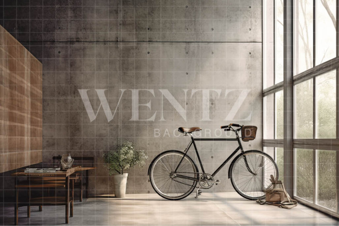 Fabric Photography Background Room with Bike / Backdrop 3337