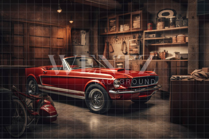 Fabric Photography Background Car Garage / Backdrop 3343