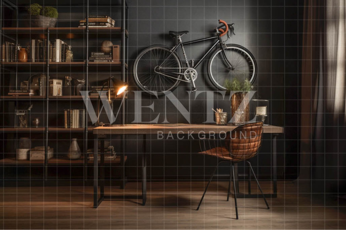 Fabric Photography Background Dad's Office / Backdrop 3352