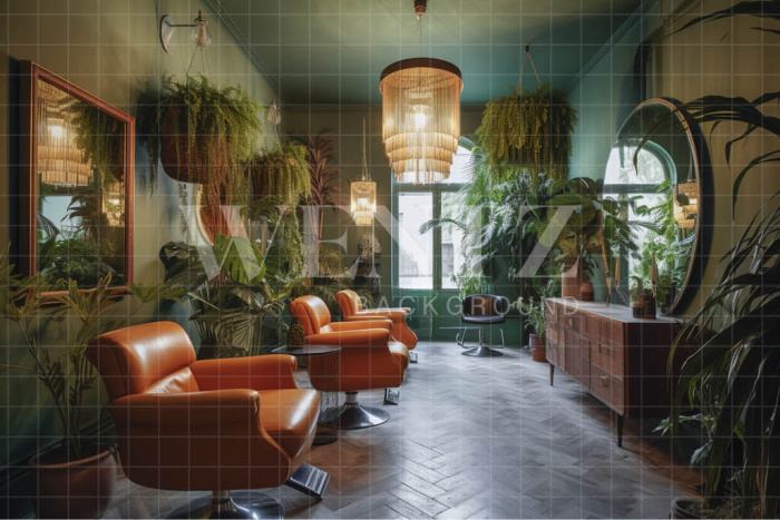 Fabric Photography Background Green Barbershop / Backdrop 3353