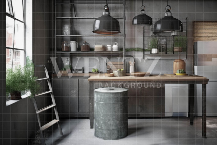 Fabric Photography Background Dad's Kitchen / Backdrop 3355