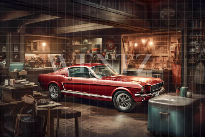 Fabric Photography Background Car Garage / Backdrop 3362