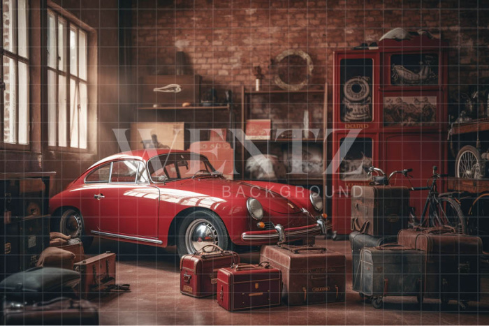 Fabric Photography Background Old Garage / Backdrop 3367