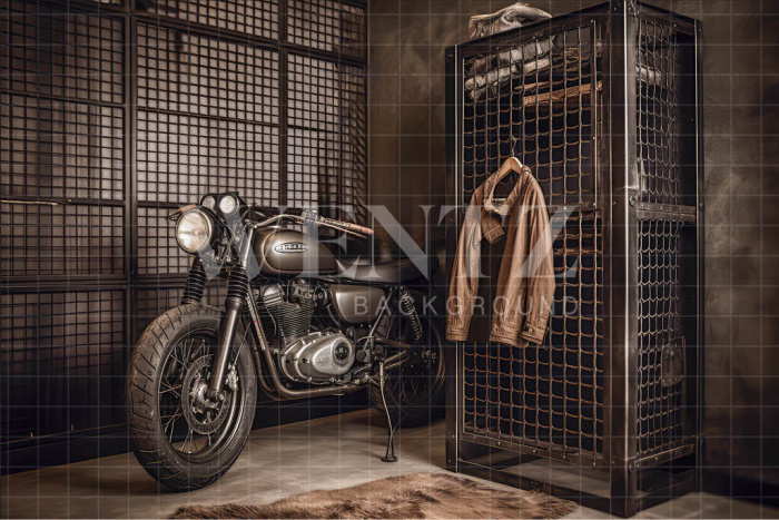 Fabric Photography Background Set with Motorcycle / Backdrop 3395