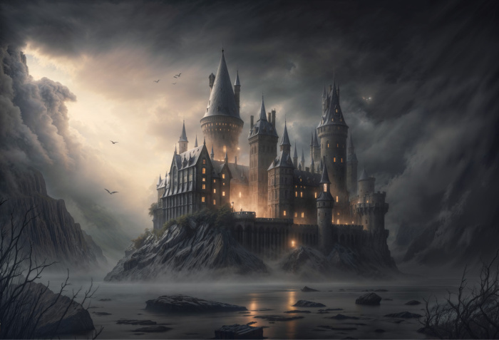 Fabric Photography Background Wizarding School / Backdrop 3457