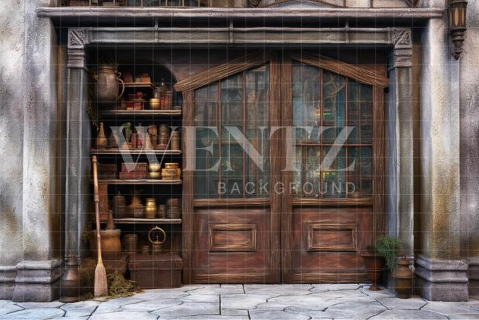 Fabric Photography Background Broom Shop / Backdrop 3463