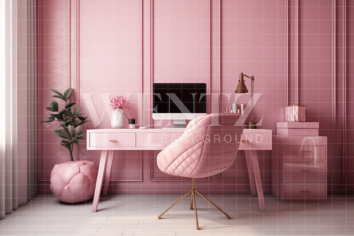 Fabric Photography Background Pink Office / Backdrop 3517