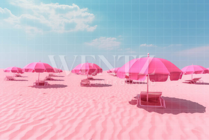 Fabric Photography Background Pink Beach / Backdrop 3524