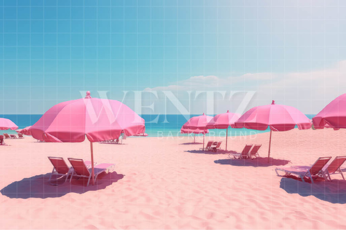 Fabric Photography Background Pink Beach / Backdrop 3525