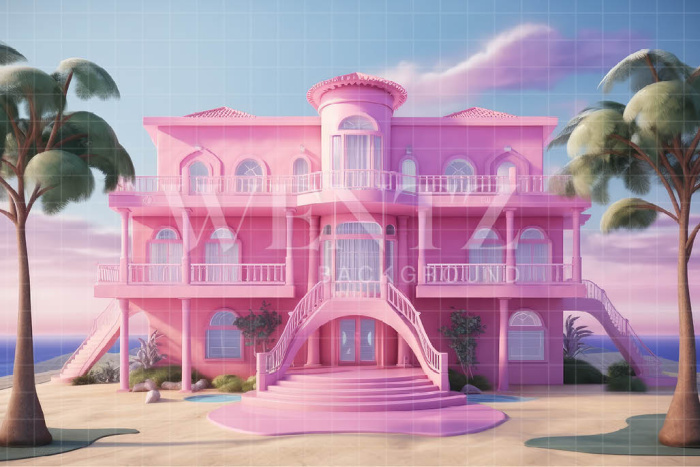 Fabric Photography Background Beach House / Backdrop 3526