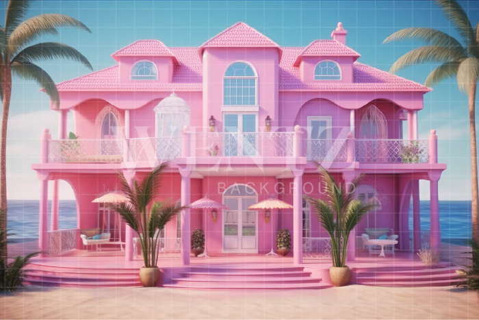 Fabric Photography Background Beach House / Backdrop 3527