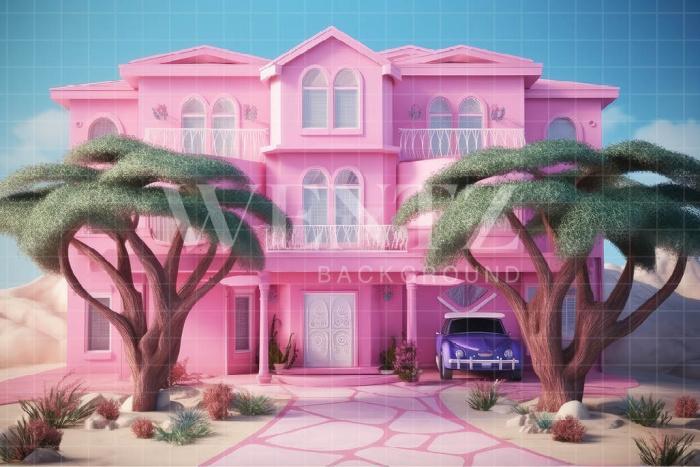 Fabric Photography Background Beach House / Backdrop 3530