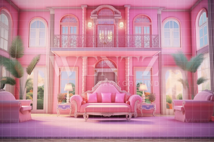 Fabric Photography Background Pink Living Room / Backdrop 3531