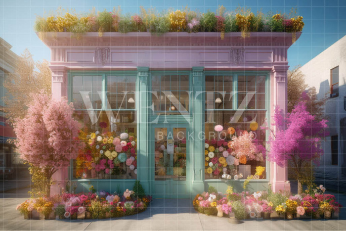 Fabric Photography Background Candy Flower Shop / Backdrop 3558