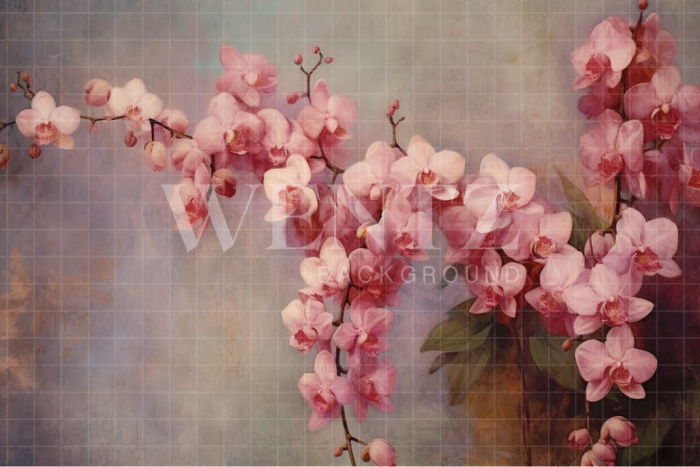 Fabric Photography Background Pink Orchids / Backdrop 3561