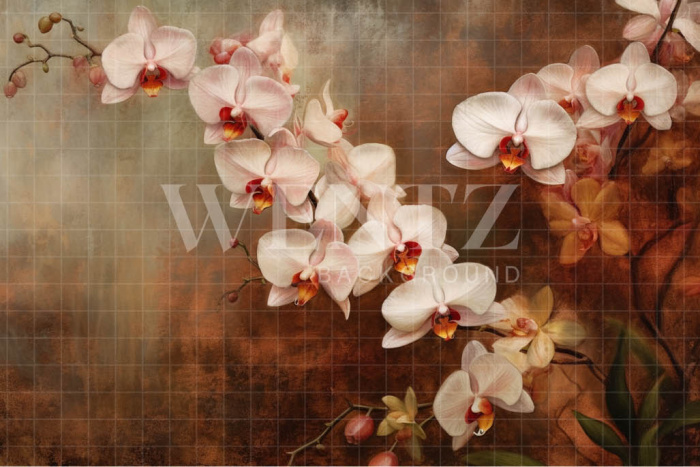 Fabric Photography Background Orchids / Backdrop 3562