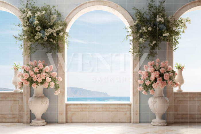 Fabric Photography Background Greek Arch / Backdrop 3573