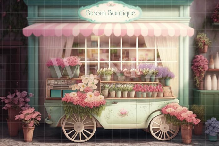 Fabric Photography Background Flower Shop / Backdrop 3587