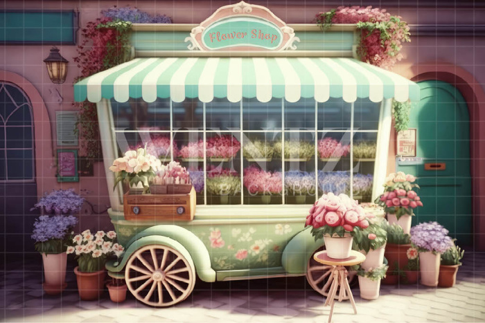 Fabric Photography Background Candy Color Flower Shop / Backdrop 3588