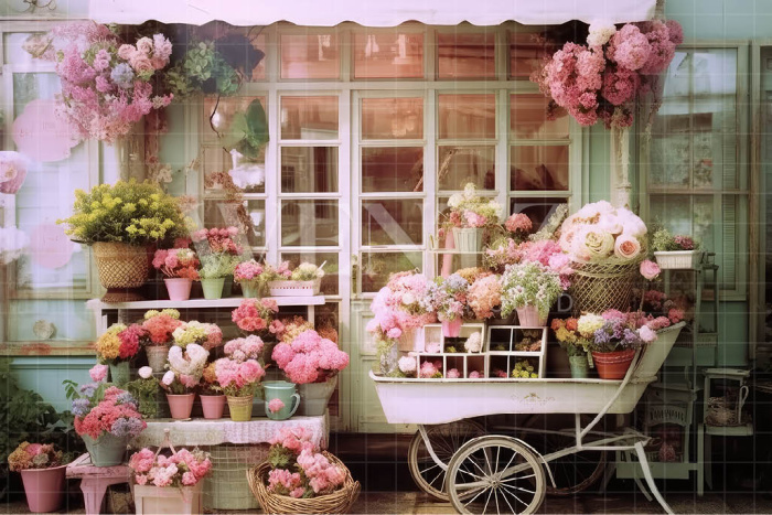 Fabric Photography Background Candy Flower Shop / Backdrop 3591
