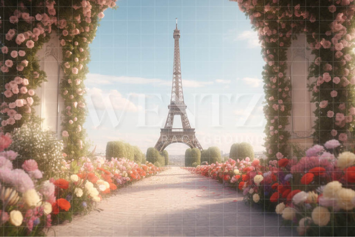 Fabric Photography Background Spring in Paris / Backdrop 3623