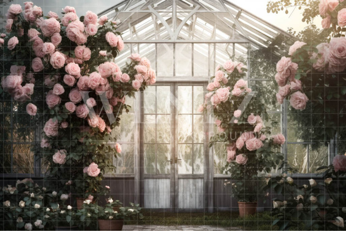 Fabric Photography Background Roses Greenhouse / Backdrop 3639