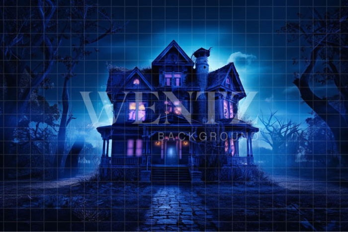 Fabric Photography Background Haunted Mansion / Backdrop 3687