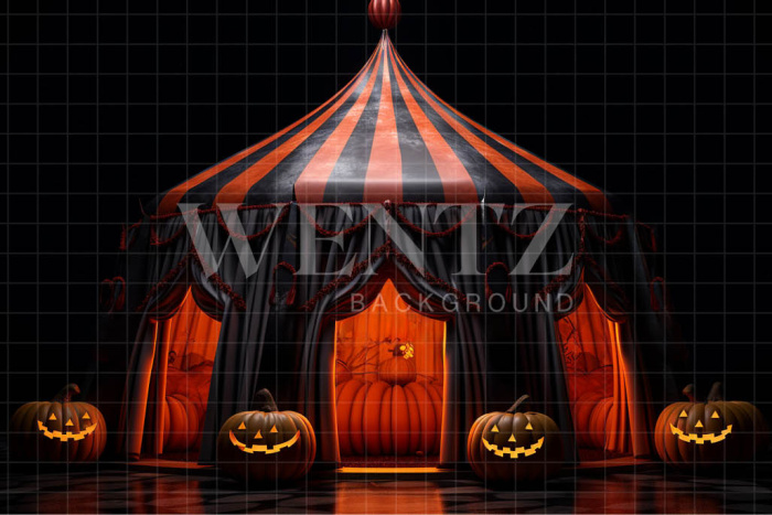 Fabric Photography Background Halloween Circus / Backdrop 3689