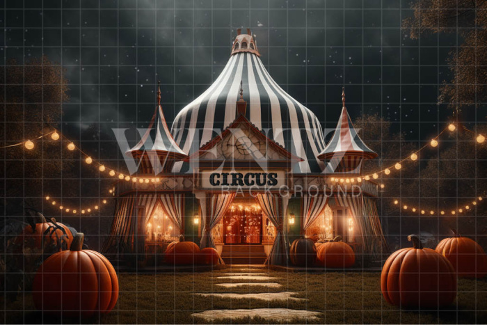 Fabric Photography Background Halloween Circus / Backdrop 3690