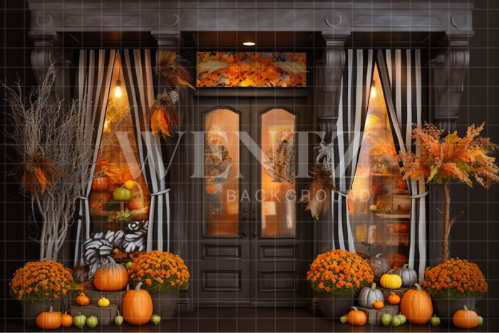 Fabric Photography Background Halloween Facade / Backdrop 3727