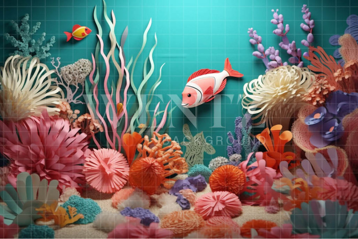 Fabric Photography Background Bottom of the Ocean / Backdrop 3777