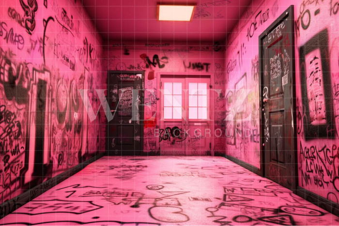 Fabric Photography Background Pink Graffiti Room / Backdrop 3786