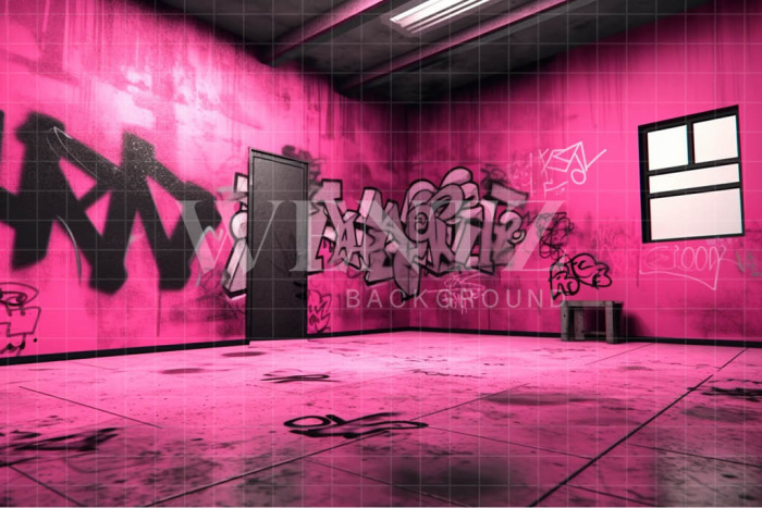 Fabric Photography Background Pink Graffiti Room / Backdrop 3787