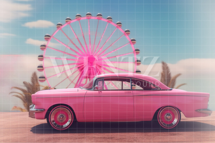Fabric Photography Background Pink Car / Backdrop 3788