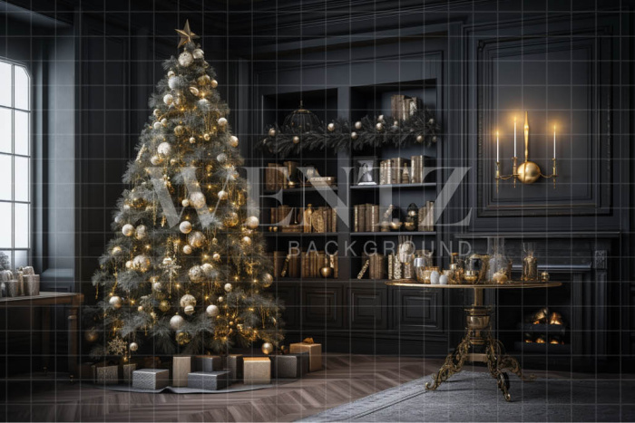 Fabric Photography Background Christmas Room / Backdrop 3806