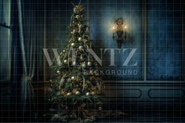 Fabric Photography Background Christmas Scenery with Tree / Backdrop 3811