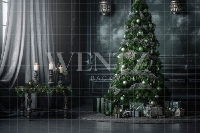 Fabric Photography Background Christmas Room / Backdrop 3820