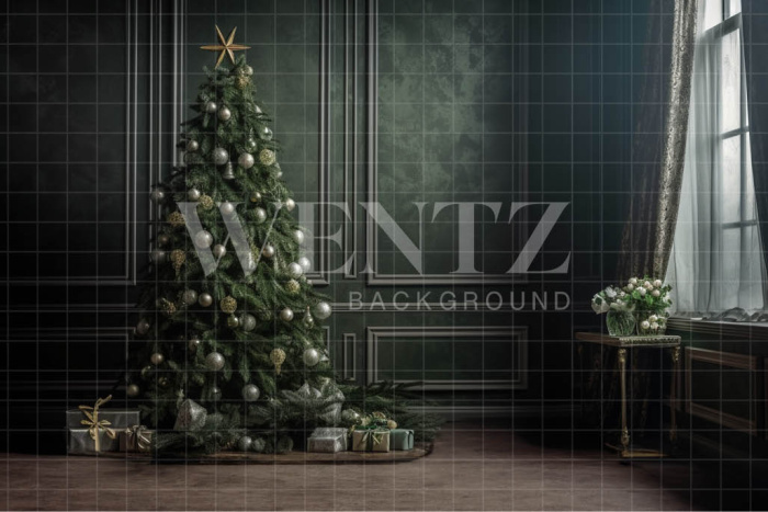 Fabric Photography Background Christmas Room / Backdrop 3821