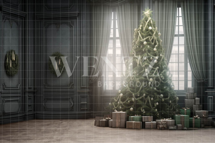 Fabric Photography Background Christmas Room / Backdrop 3824