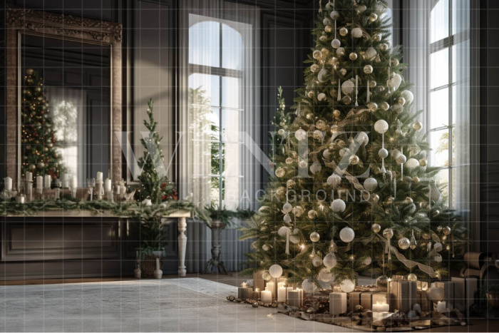 Fabric Photography Background Christmas Room / Backdrop 3853