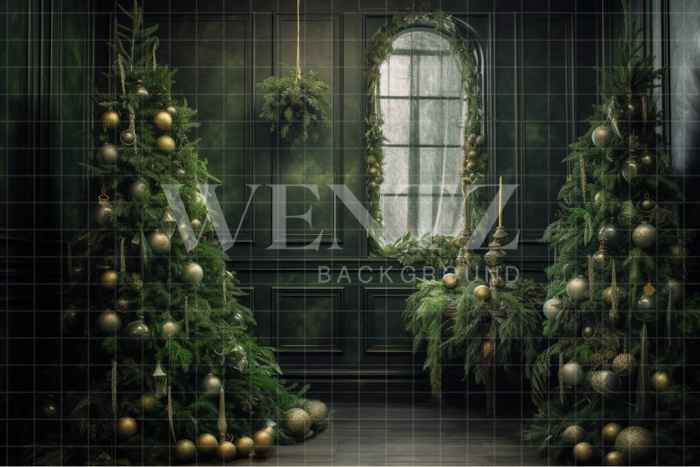 Fabric Photography Background Christmas Trees / Backdrop 3854